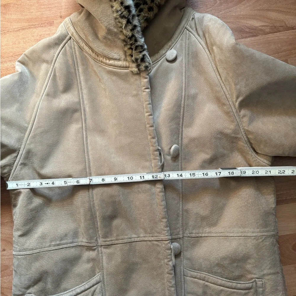 Amazing Vintage Marvin Richards Suede Women's Coat with Leopard Print Lining - Picture 4 of 7